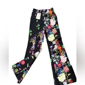 Floral Patterned Black Pants